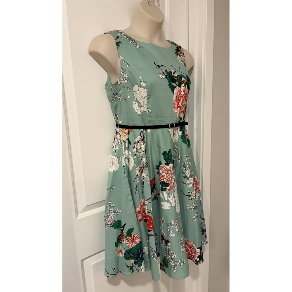 Grace Karin Sleeveless Floral Fit & Flare Dress~Sz XL~Cotton Knee Length Cottage
